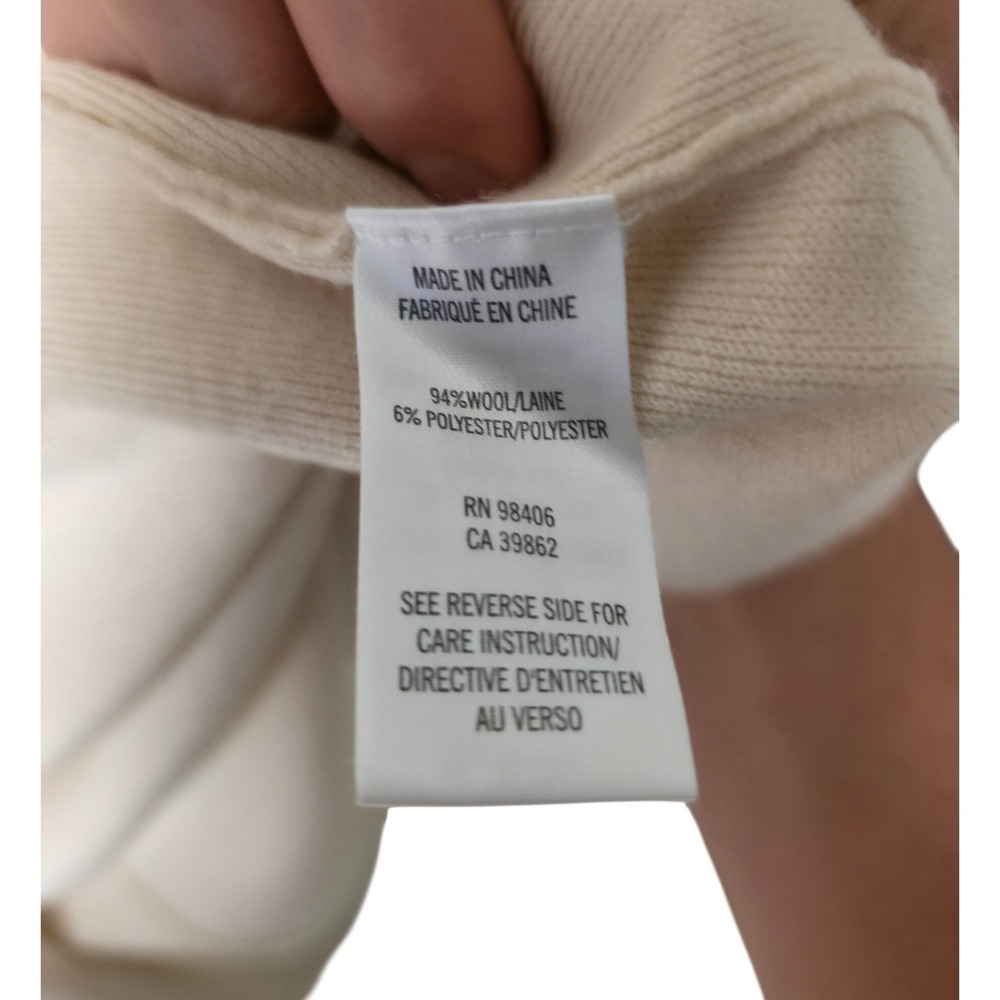Theory Trincy Evian Stretch Cardigan Women P Cream Wool Draped Belted Minimalist - Picture 4 of 5